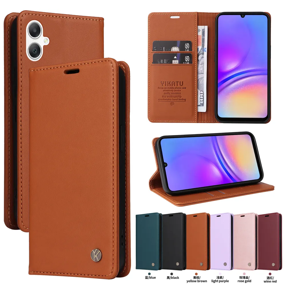 YIKATU YK-001 For Samsung Galaxy A06 Phone Wallet Case Anti-fall Phone Shell Magnetic Closure Flip Leather Cover Stand