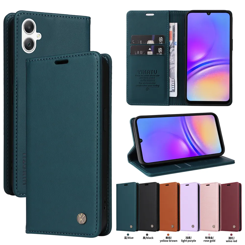 YIKATU YK-001 For Samsung Galaxy A07 5G Phone Wallet Case Anti-fall Phone Shell Magnetic Closure Flip Leather Cover Stand