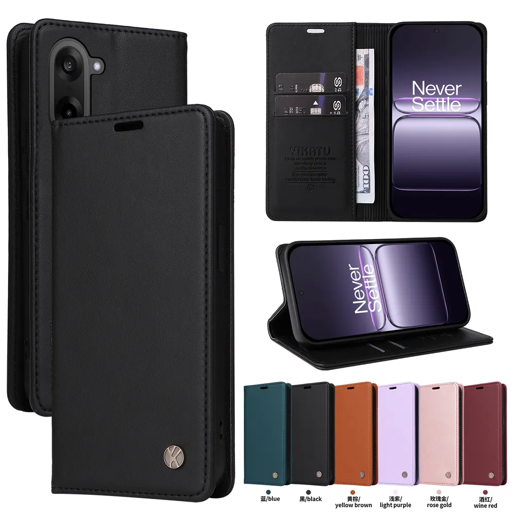 YIKATU YK-001 For Oneplus Nord CE 5 5G Phone Wallet Case Anti-fall Phone Shell Magnetic Closure Flip Leather Cover Stand