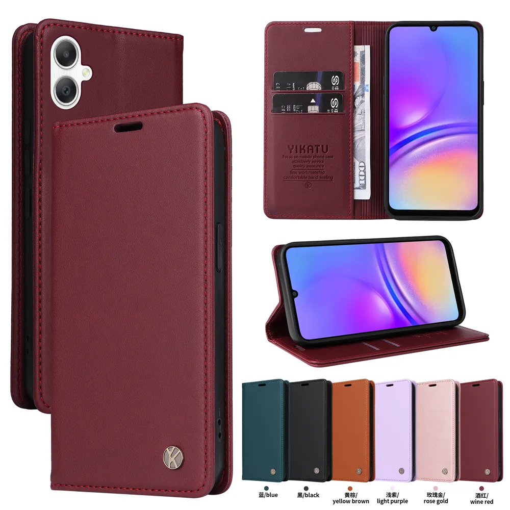 YIKATU YK-001 For Samsung Galaxy A06 Phone Wallet Case Anti-fall Phone Shell Magnetic Closure Flip Leather Cover Stand