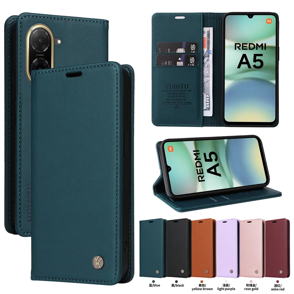 YIKATU YK-001 For Xiaomi Redmi A5 4G Phone Wallet Case Anti-fall Phone Shell Magnetic Closure Flip Leather Cover Stand