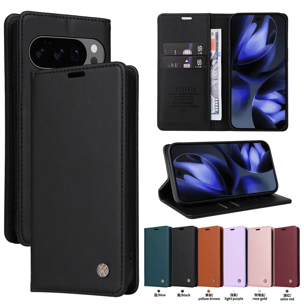YIKATU YK-001 For Google Pixel 10 5G/10 Pro 5G Phone Wallet Case Anti-fall Phone Shell Magnetic Closure Flip Leather Cover Stand
