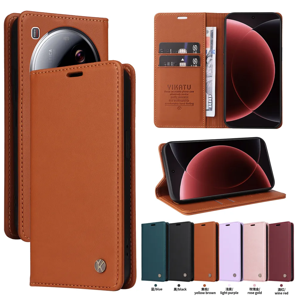 YIKATU YK-001 For Xiaomi 15 Ultra 5G Phone Wallet Case Anti-fall Phone Shell Magnetic Closure Flip Leather Cover Stand