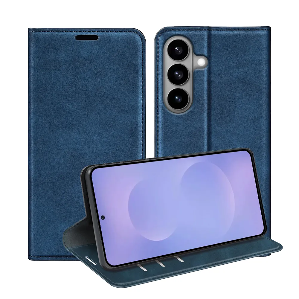 For Samsung Galaxy S26 Skin Feel Magnetic Attraction Flip Leather Wallet Case with Card Slot and Stand