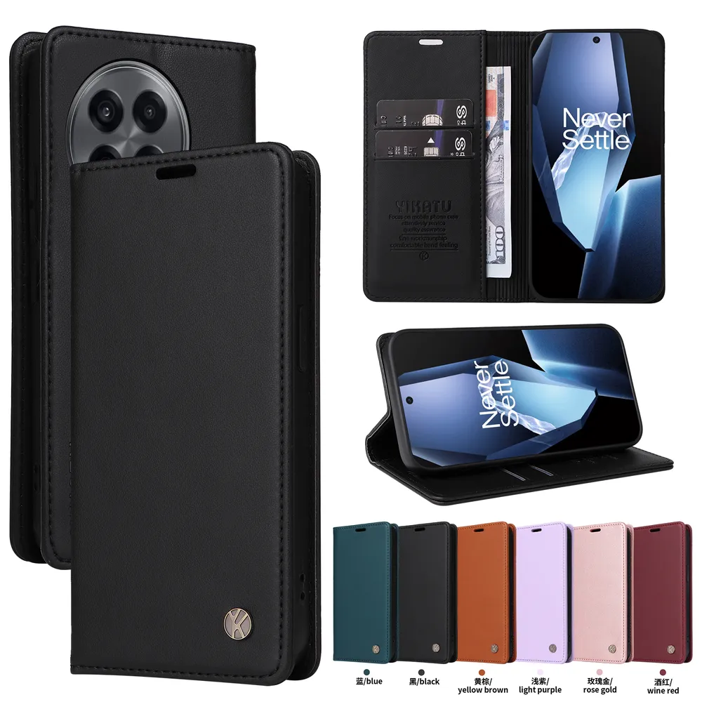 YIKATU YK-001 For Oneplus Ace 5 5G Phone Wallet Case Anti-fall Phone Shell Magnetic Closure Flip Leather Cover Stand