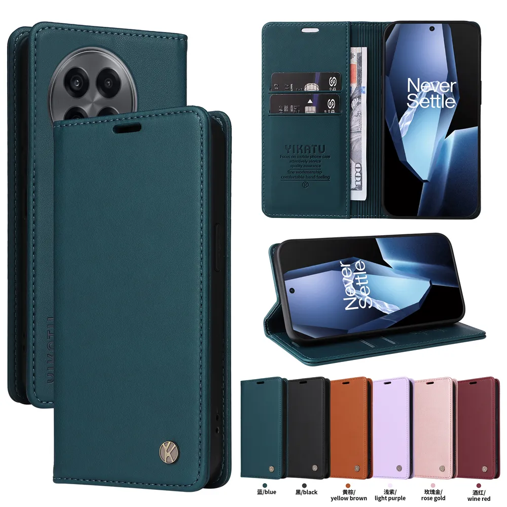 YIKATU YK-001 For Oneplus 13R 5G Phone Wallet Case Anti-fall Phone Shell Magnetic Closure Flip Leather Cover Stand