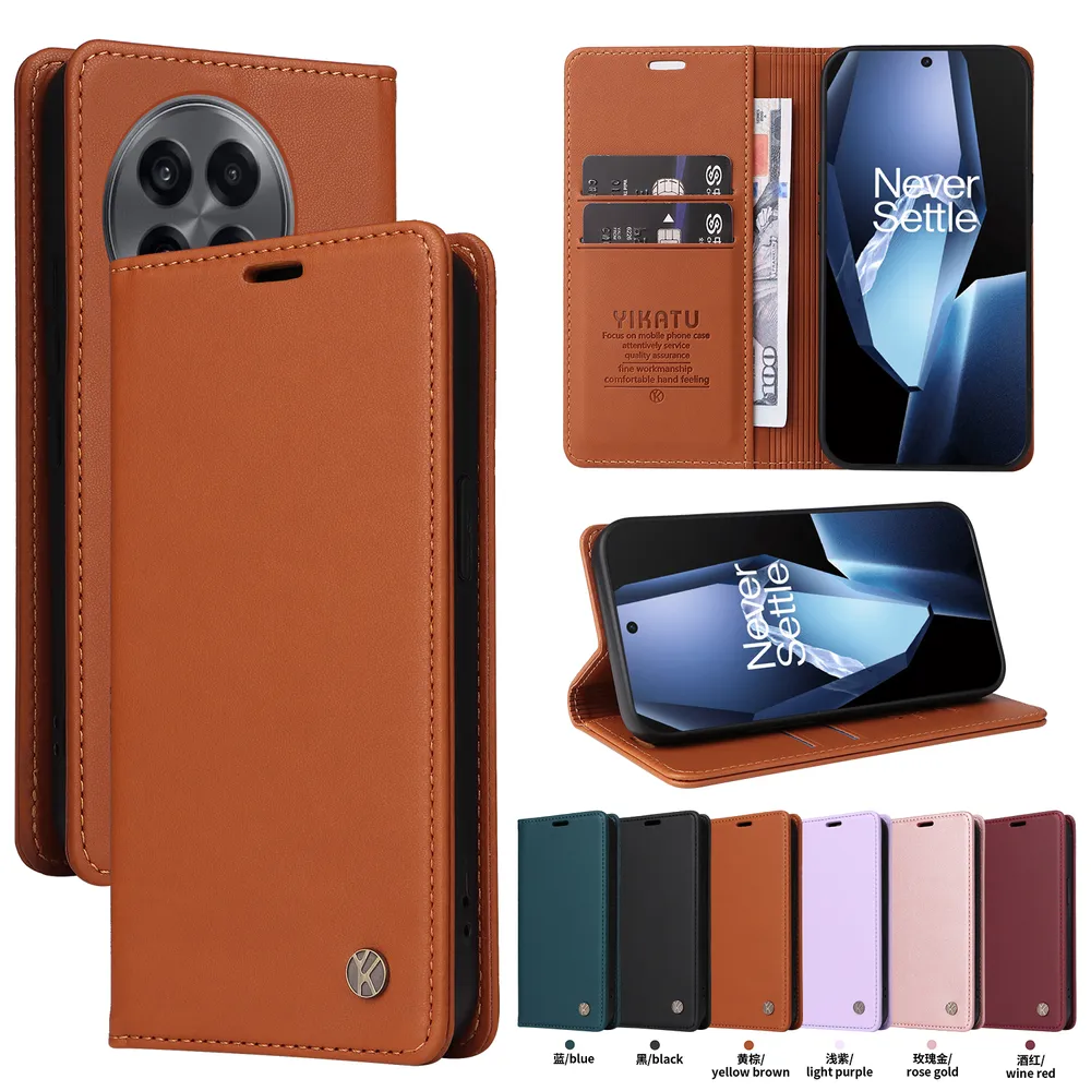 YIKATU YK-001 For Oneplus Ace 5 Pro 5G Phone Wallet Case Anti-fall Phone Shell Magnetic Closure Flip Leather Cover Stand