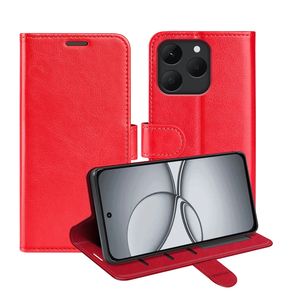 For Realme 15T R64 Pattern Single Folded Edge Folio Flip Leather Wallet Phone Case