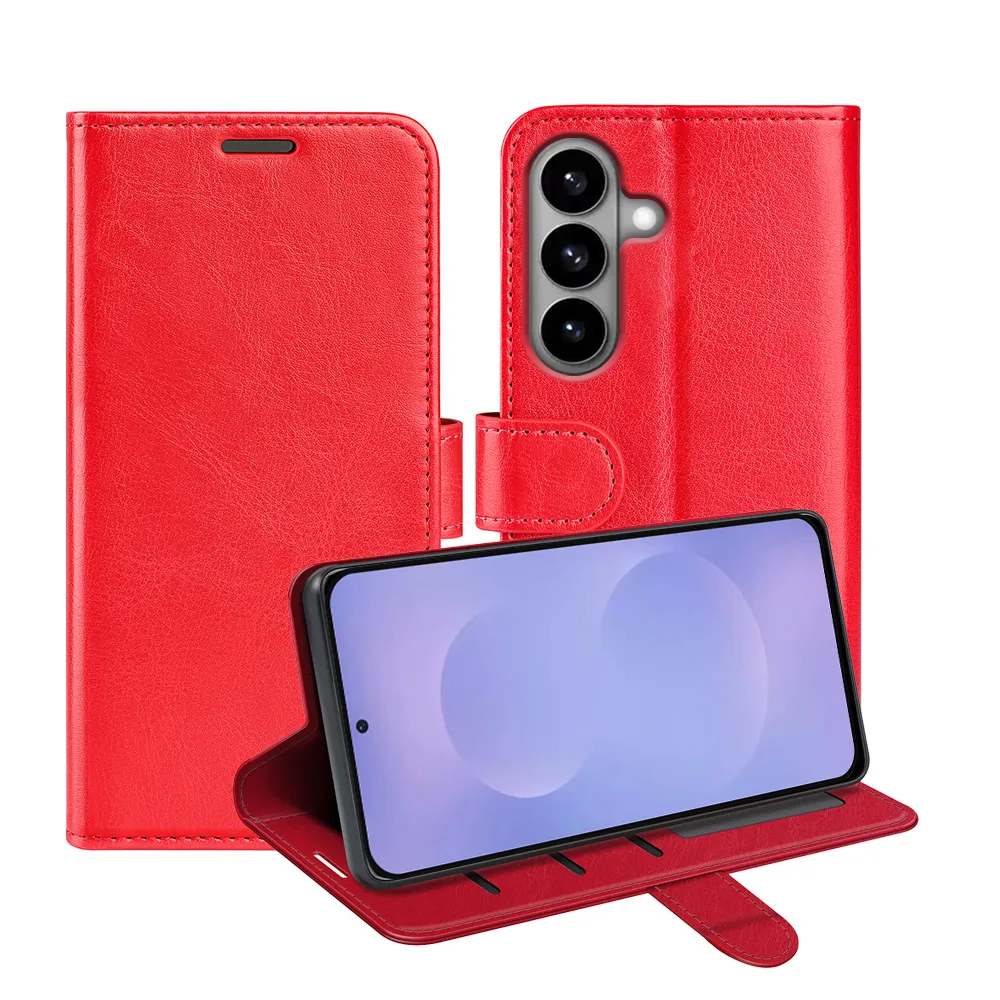 For Samsung Galaxy S26 R64 Pattern Single Folded Edge Folio Flip Leather Wallet Phone Case