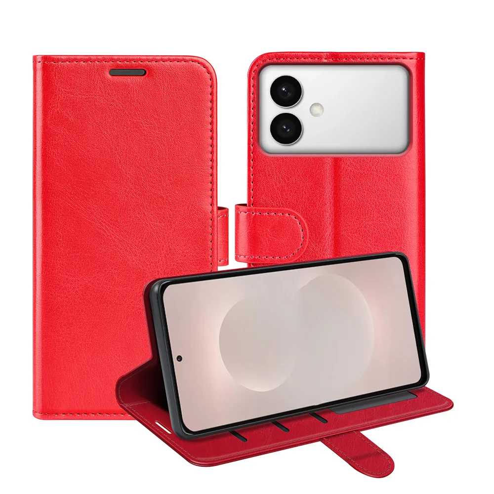 For Samsung Galaxy S26 Edge R64 Pattern Single Folded Edge Folio Flip Leather Wallet Phone Case