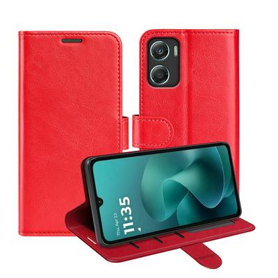 For Motorola G06 4G / G06 Power 4G R64 Pattern Single Folded Edge Folio Flip Leather Wallet Phone Case