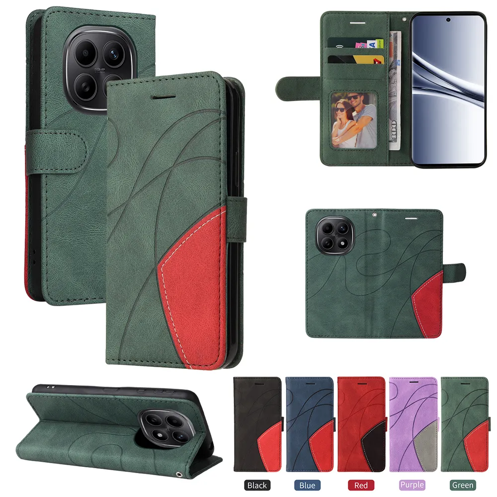 For Xiaomi Redmi Note 15 5G Double-color Stitching Scratch Resistant Wallet Leather Case 