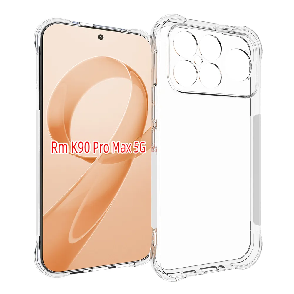Xiaomi Redmi K90 Pro Max 5G Air Anti-Fingerprint Non-Slip Waterproof Four Corners Shockproof Transparent Soft TPU Back Cover Protective Case