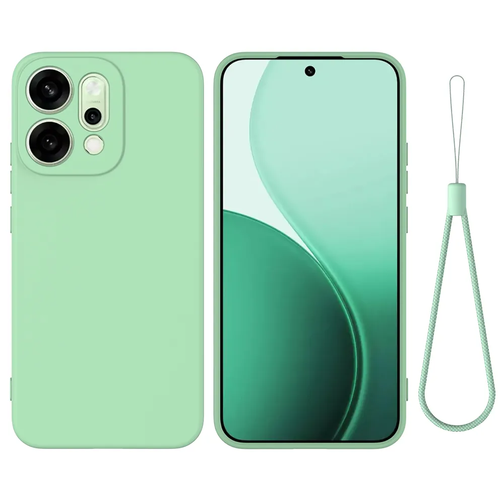 For Oppo Reno 14 5G Case Liquid Silicone Phone Back Cover with Hand Strap