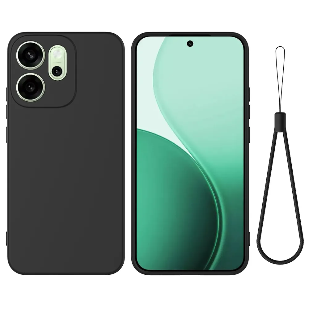 For Oppo Reno 14 F 5G Case Liquid Silicone Phone Back Cover with Hand Strap