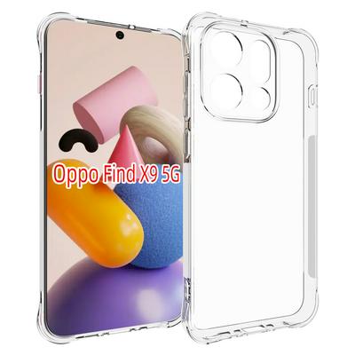 Oppo Find X9 Anti-Fingerprint Non-Slip Waterproof Four Corners Shockproof Transparent Soft TPU Back Cover Protective Case
