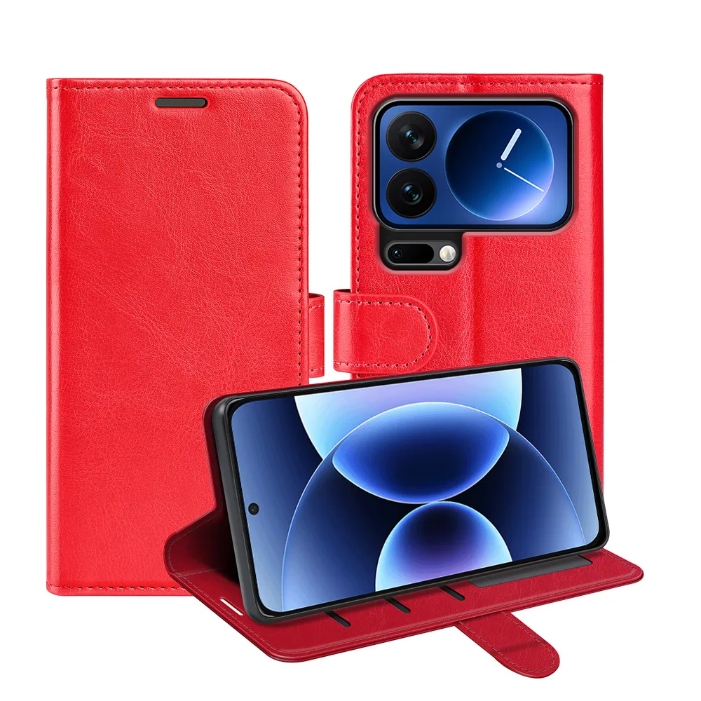 For Xiaomi 17 Pro Max R64 Pattern Single Folded Edge Folio Flip Leather Wallet Phone Case