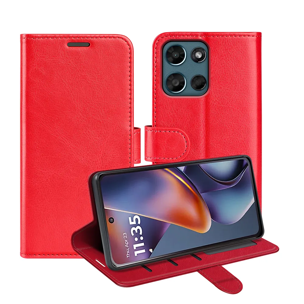 For Motorola Moto G 5G 2026/Moto G Play 5G 2026 R64 Pattern Single Folded Edge Folio Flip Leather Wallet Phone Case