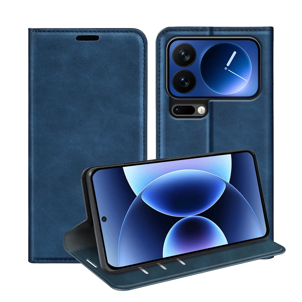 For Xiaomi 17 Pro Skin Feel Magnetic Attraction Flip Leather Wallet Case with Card Slot and Stand