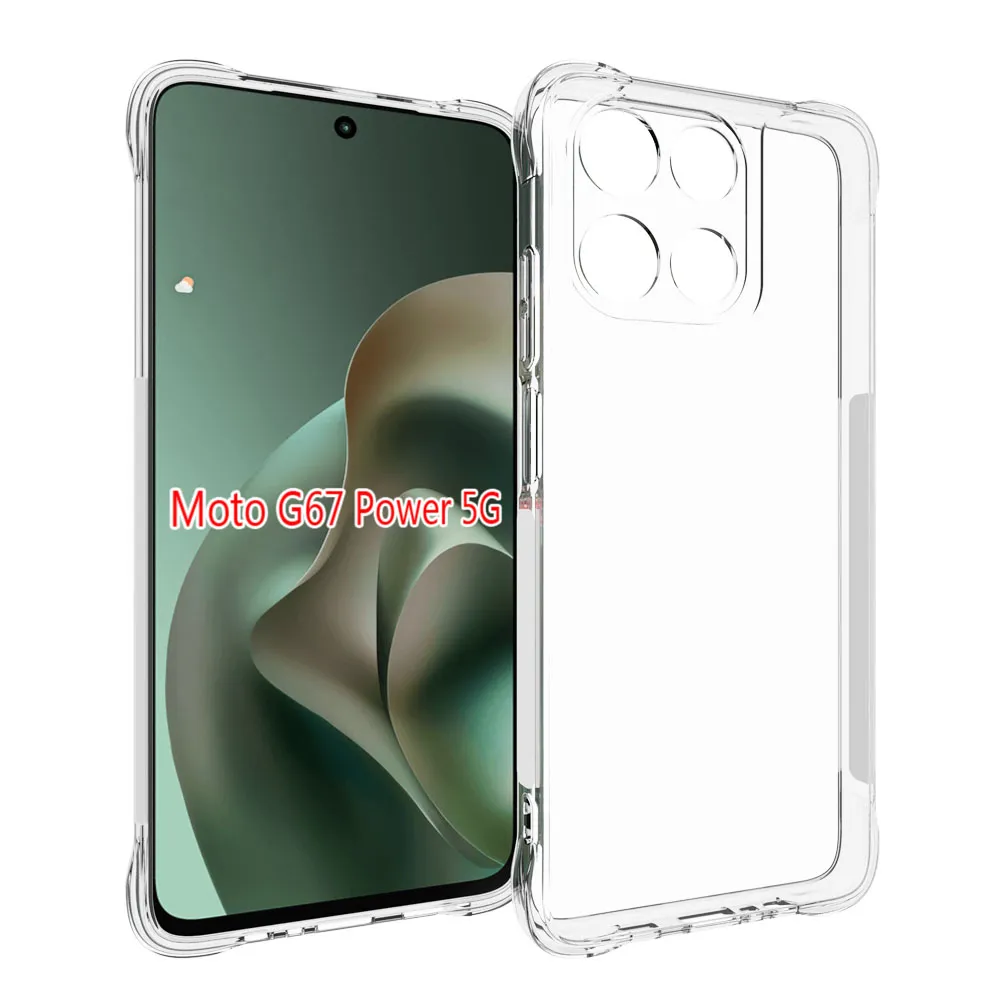 Motorola Moto G67 Power 5G Anti-Fingerprint Non-Slip Waterproof Four Corners Shockproof Transparent Soft TPU Back Cover Protective Case