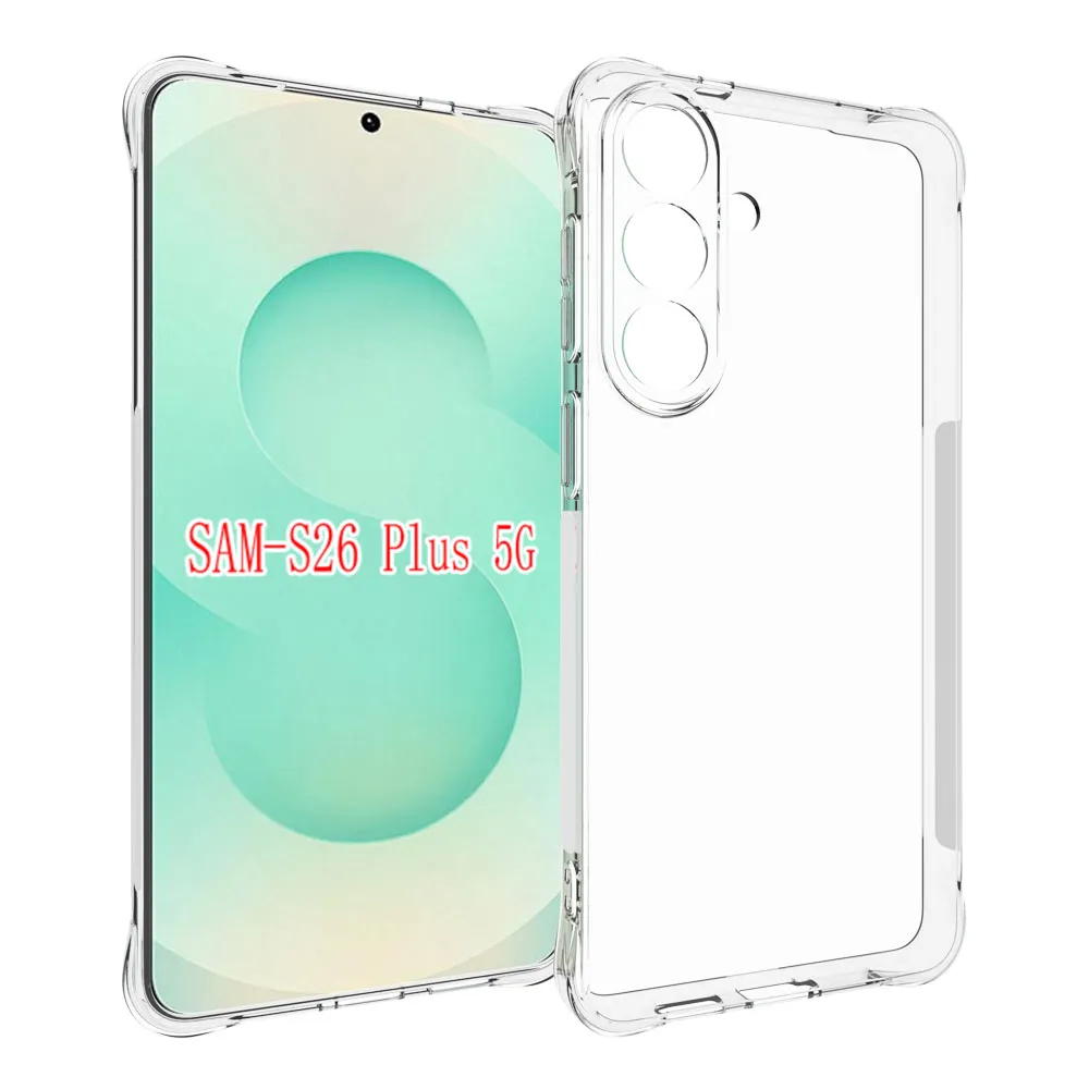 Samsung Galaxy S26 Plus Anti-Fingerprint Non-Slip Waterproof Four Corners Shockproof Transparent Soft TPU Back Cover Protective Case