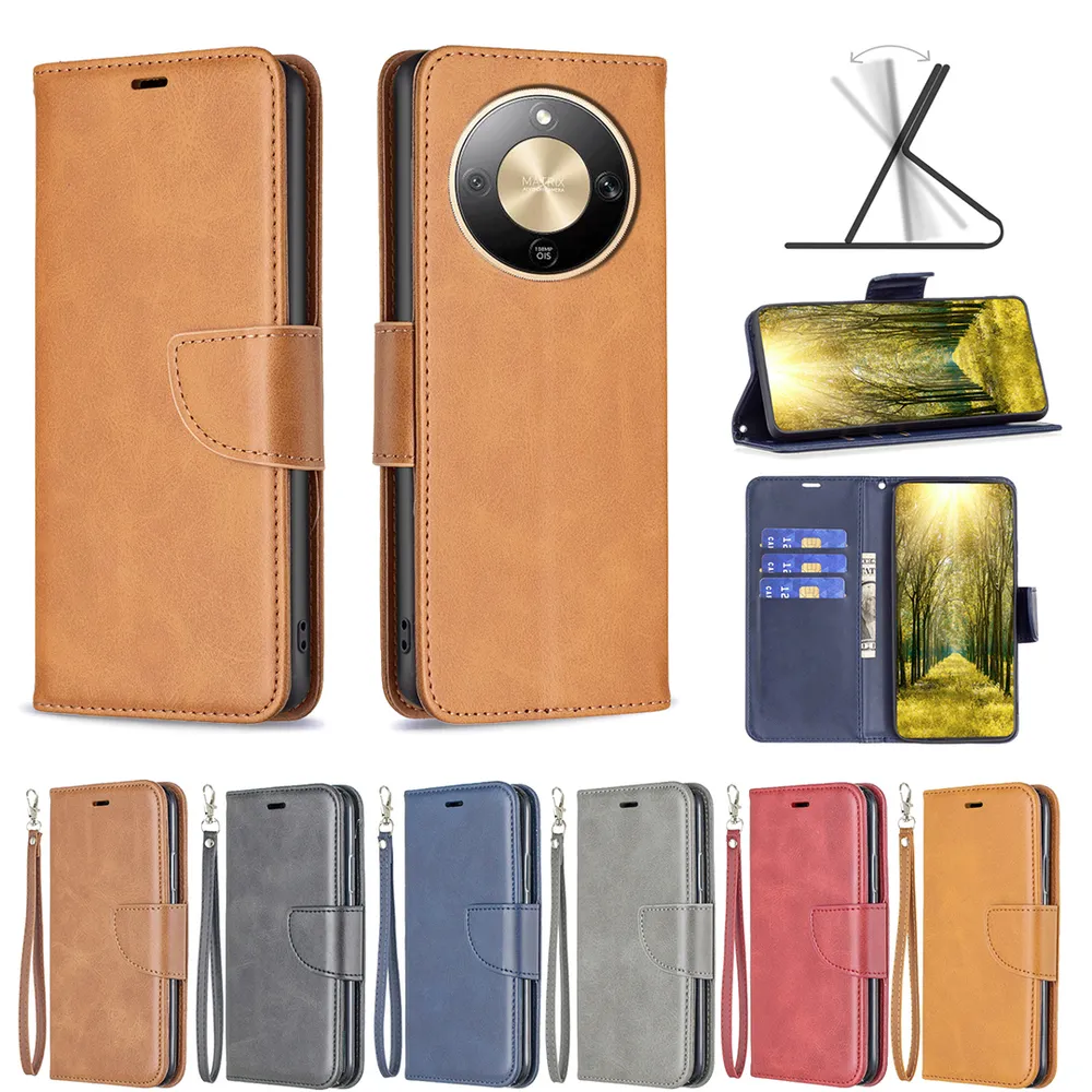 For Honor X9D Solid Color Sheep Pattern Scratch Resistant Wallet Leather Case