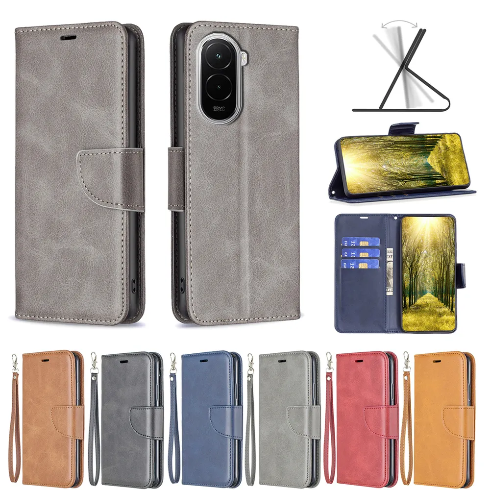 For Xiaomi Poco M7 4G (169mm) Solid Color Sheep Pattern Scratch Resistant Wallet Leather Case