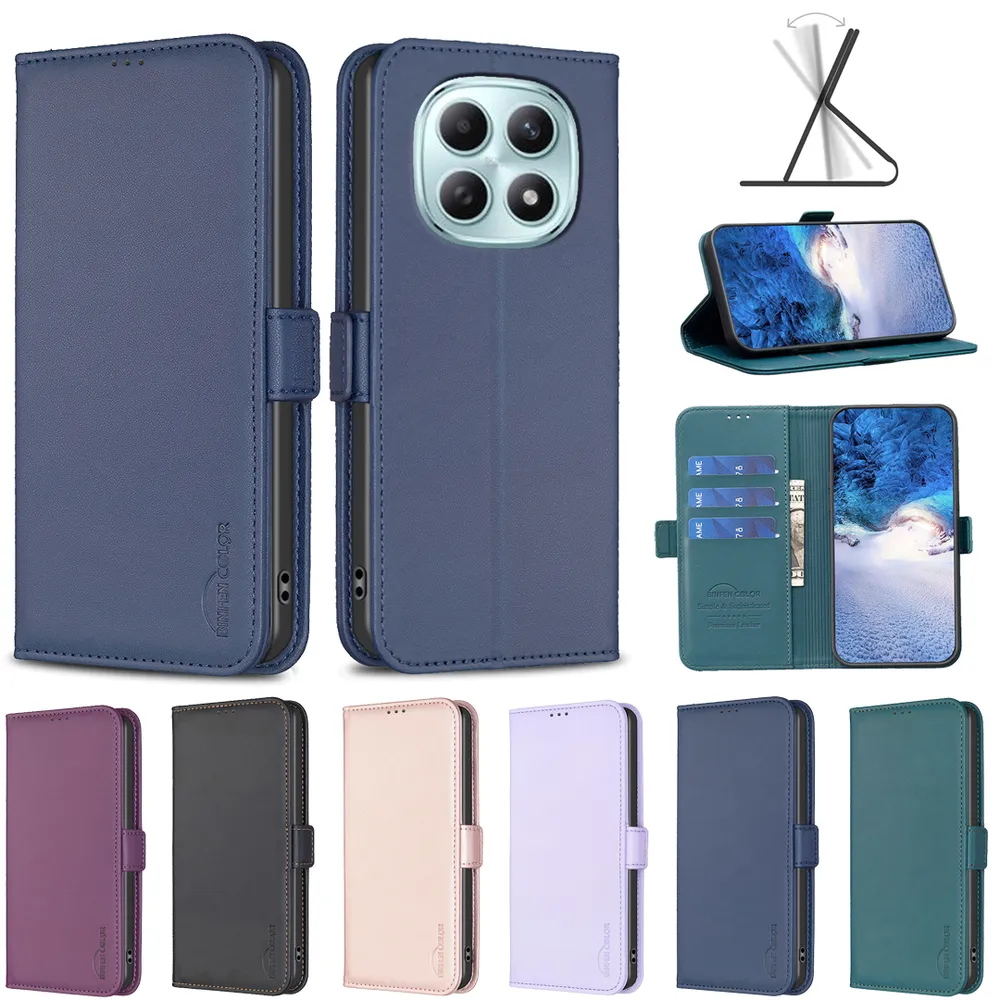 BINFEN COLOR BF31 For Xiaomi Redmi Note 15 5G Case PU Leather+TPU Magnetic Stand Wallet Phone Cover