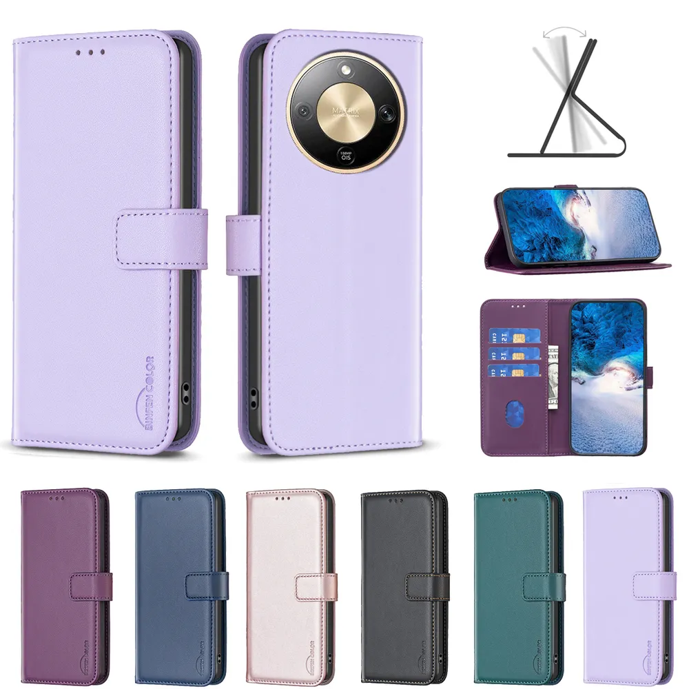 BINFEN COLOR BF17 For Honor X9D PU Leather Wallet Case Magnetic Folio Flip Stand Phone Cover
