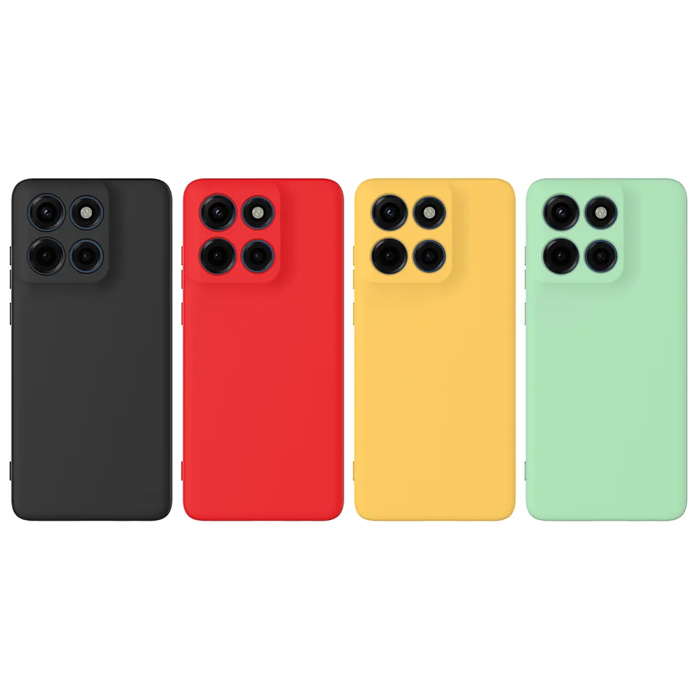 For Motorola Moto G86 Power 5G Case Liquid Silicone Phone Back Cover with Hand Strap