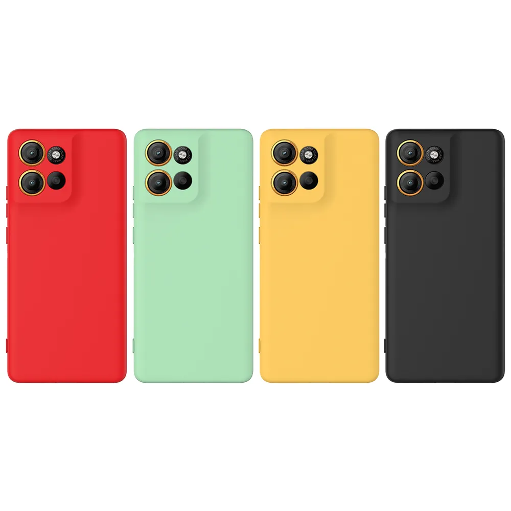 For Motorola Moto G15 Case Liquid Silicone Phone Back Cover with Hand Strap