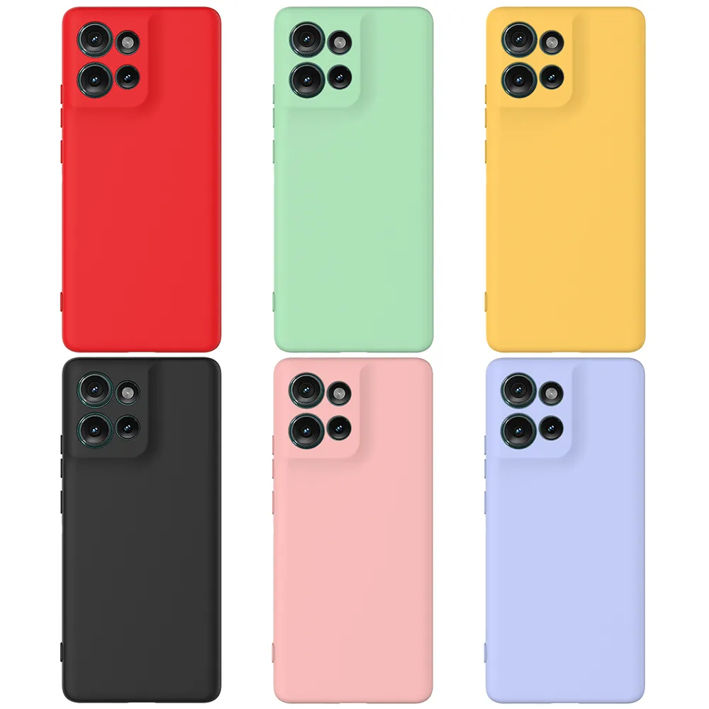 For Motorola Moto Edge 50 Case Liquid Silicone Phone Back Cover with Hand Strap