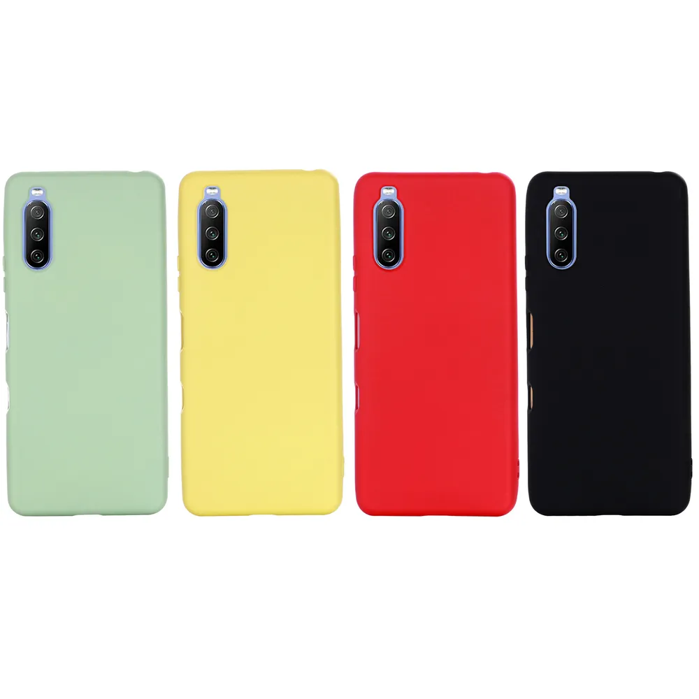 For Sony Xperia 10 III Case Liquid Silicone Phone Back Cover with Hand Strap