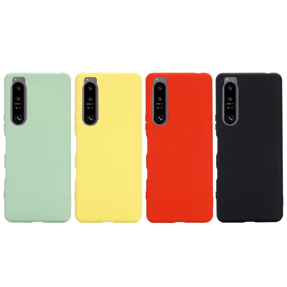 For Sony Xperia 1 IV Case Liquid Silicone Phone Back Cover with Hand Strap