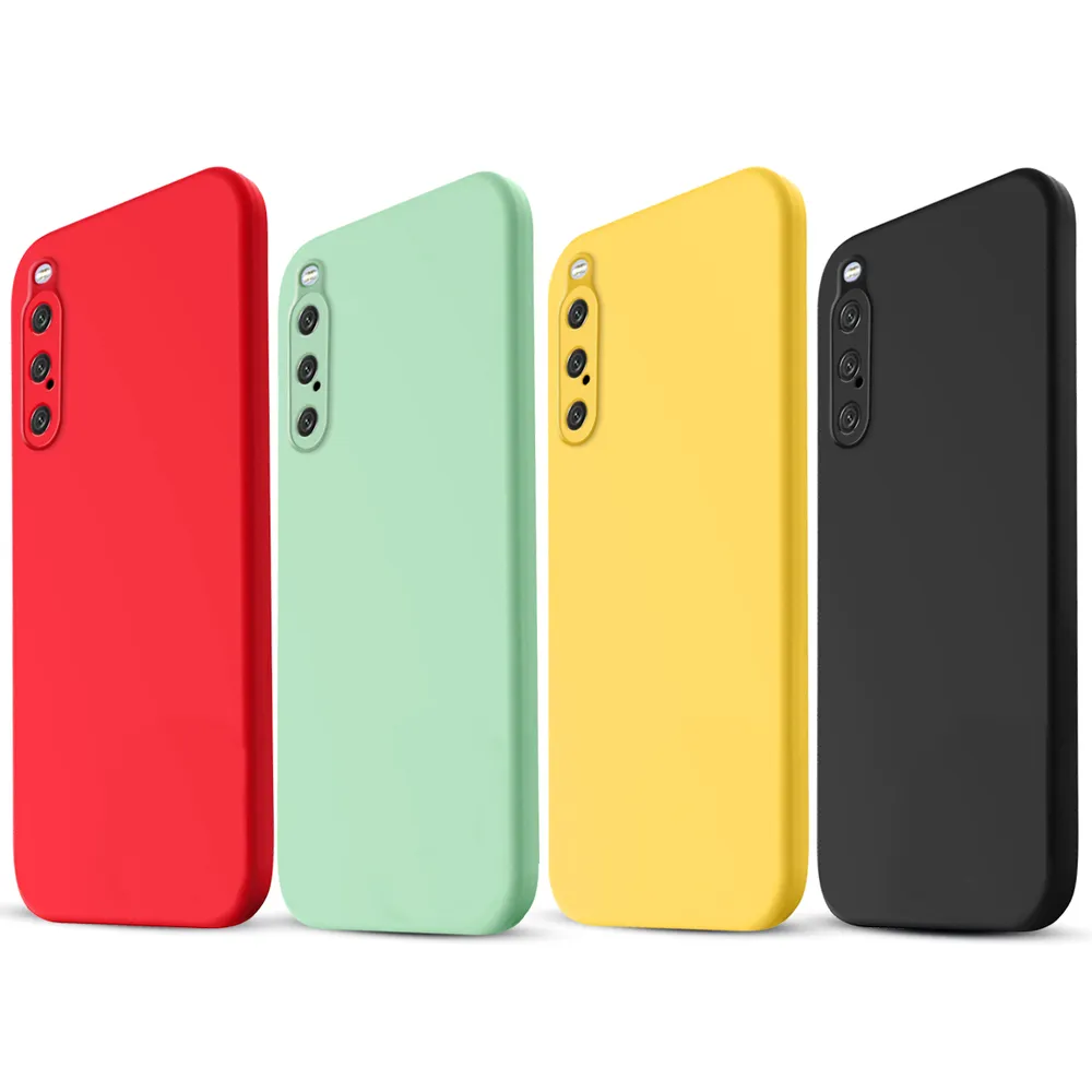 For Sony Xperia 10 V Case Liquid Silicone Phone Back Cover with Hand Strap