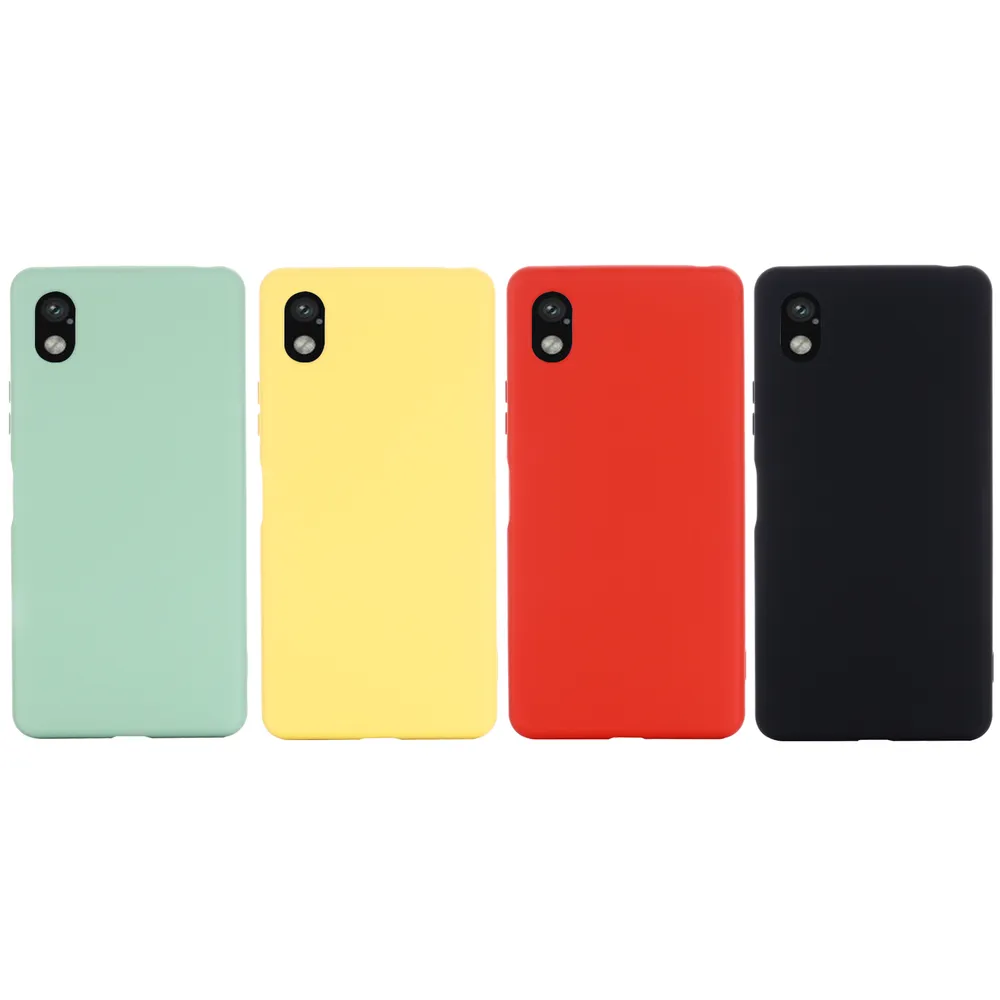 For Sony Xperia ACE III Case Liquid Silicone Phone Back Cover with Hand Strap