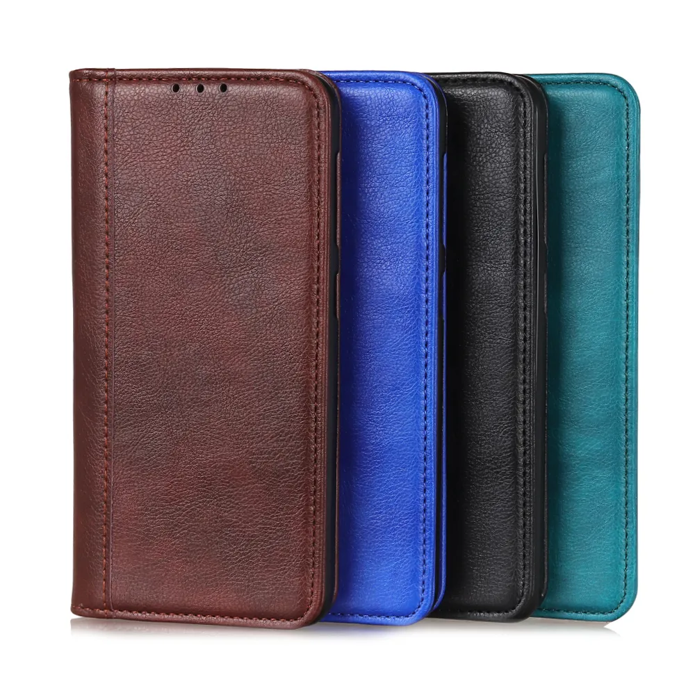 For Xiaomi Redmi 15 5G 169.5mm Auto-absorbed Design Litchi Skin Split Leather Case Wallet Cover