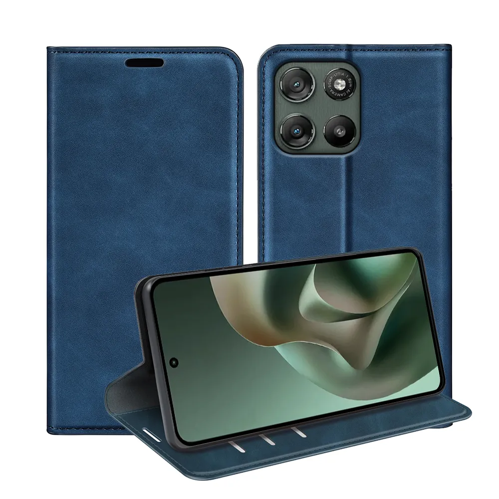 For Motorola Moto G67 Power/Moto G57 Power/Moto G100 Skin Feel Magnetic Attraction Flip Leather Wallet Case with Card Slot and Stand