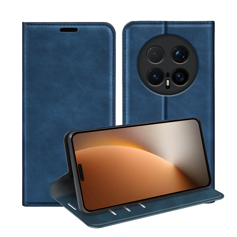 For Honor Magic 8 Pro Skin Feel Magnetic Attraction Flip Leather Wallet Case with Card Slot and Stand