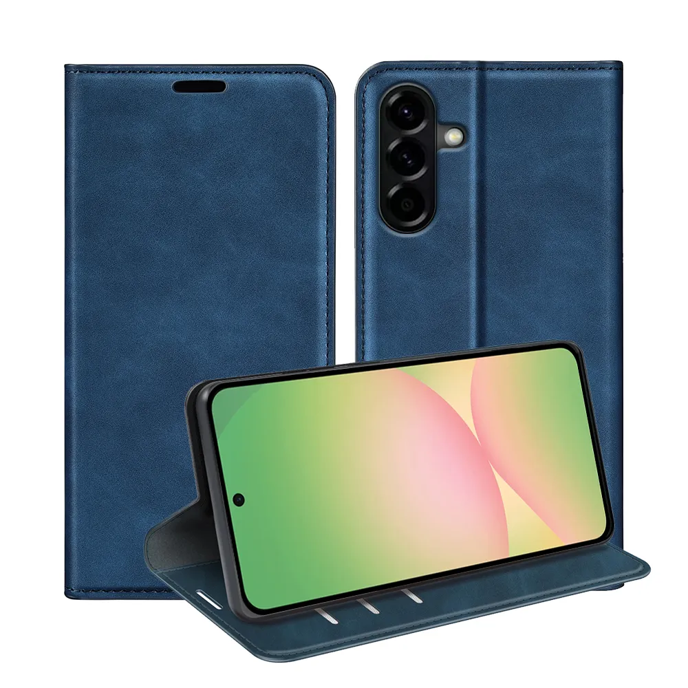 For Samsung Galaxy A57 5G Skin Feel Magnetic Attraction Flip Leather Wallet Case with Card Slot and Stand