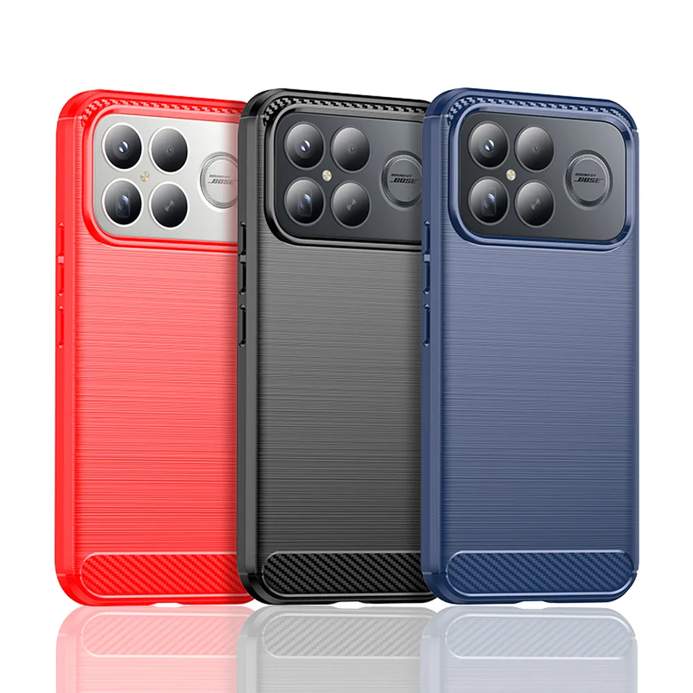 For Xiaomi Redmi K90 Pro Max Carbon Fiber Drawing Series Scratch Resistant Shock Absorption Soft TPU Back Cover Case