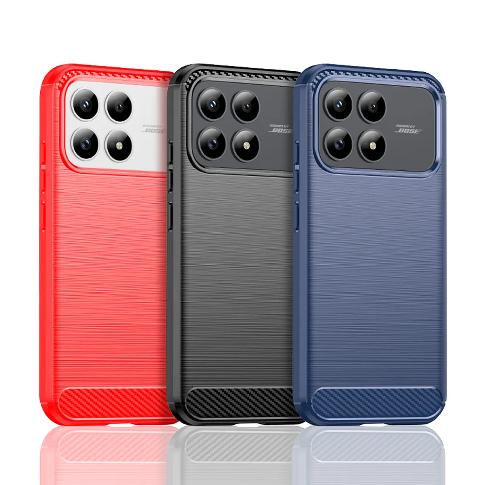 For Xiaomi Redmi K90 Carbon Fiber Drawing Series Scratch Resistant Shock Absorption Soft TPU Back Cover Case