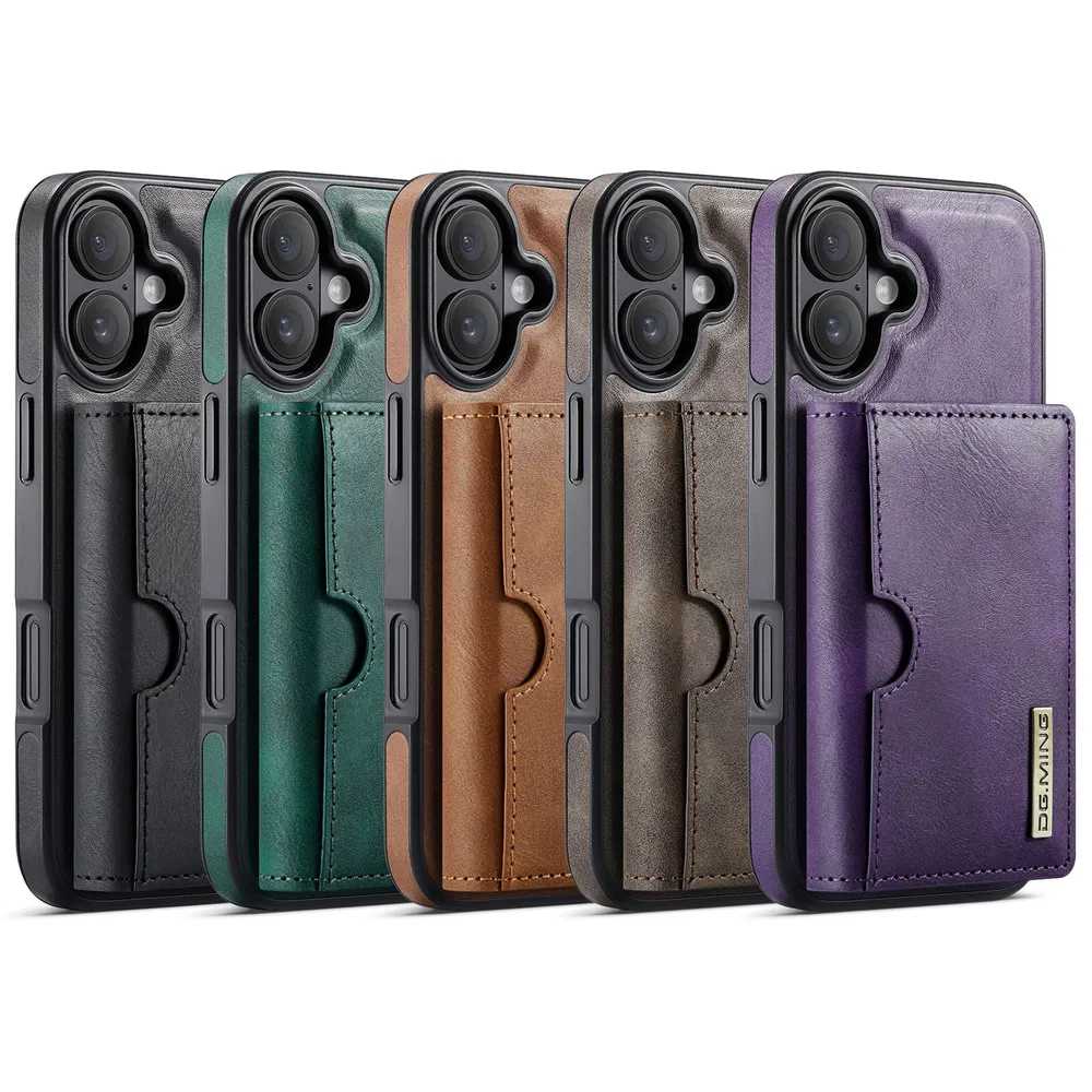 DG.MING M6 Series For iPhone 17 Case Magnetic Wallet PU + PC + TPU Phone Cover