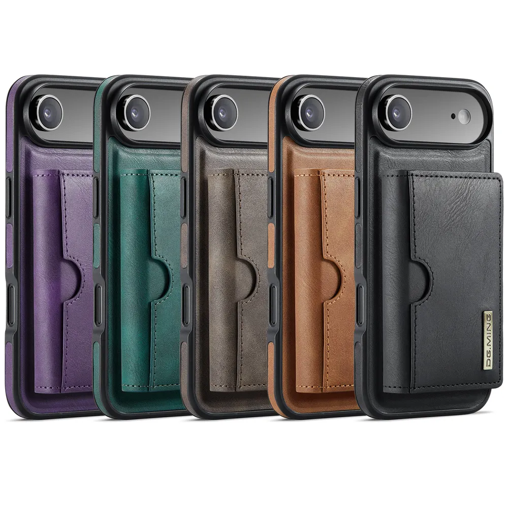 DG.MING M6 Series For iPhone 17 Air Case Magnetic Wallet PU + PC + TPU Phone Cover
