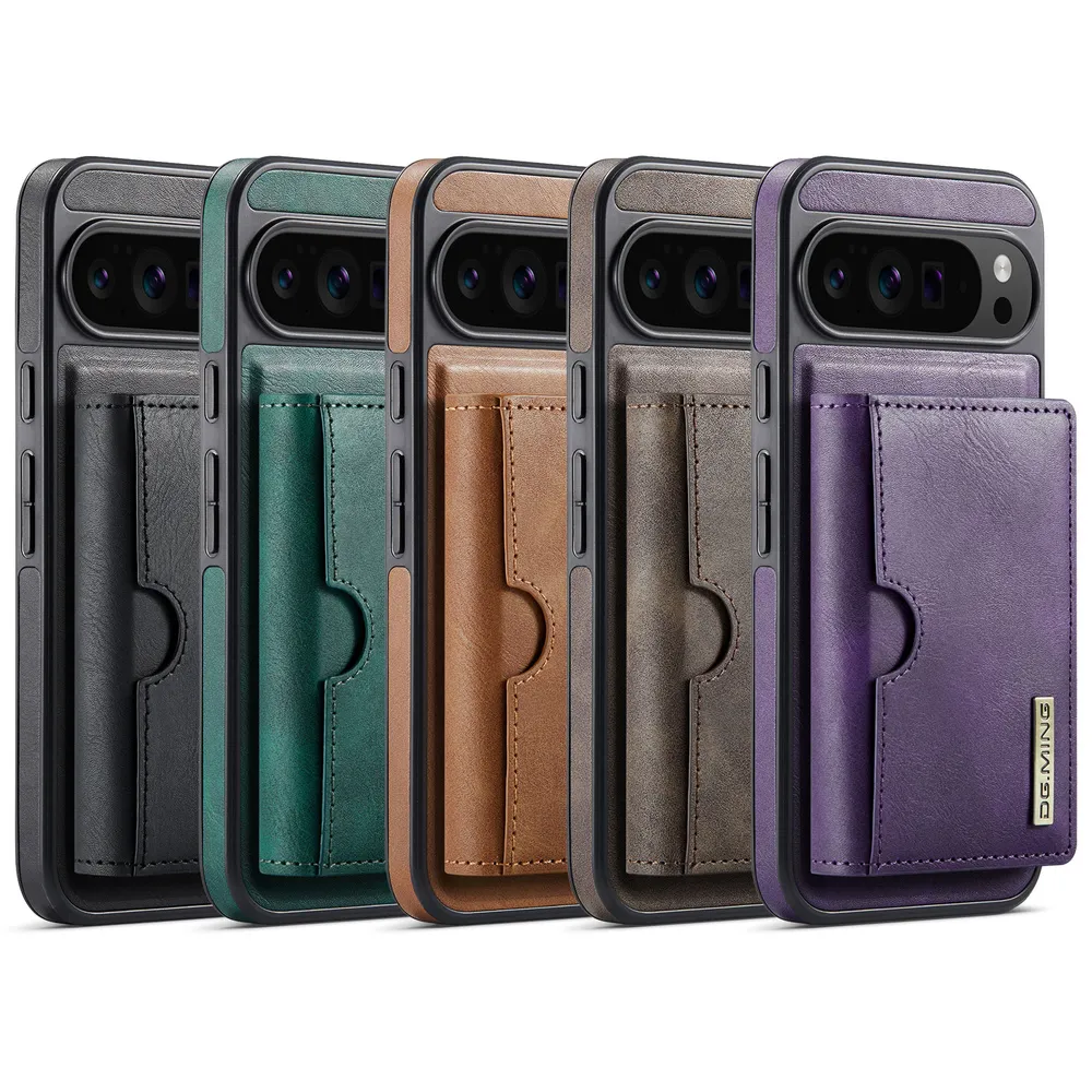 DG.MING M6 Series For Google Pixel 10 Pro XL Case Magnetic Wallet PU + PC + TPU Phone Cover