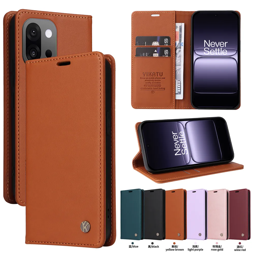 YIKATU YK-001 For Oneplus 13T 5G Phone Wallet Case Anti-fall Phone Shell Magnetic Closure Flip Leather Cover Stand