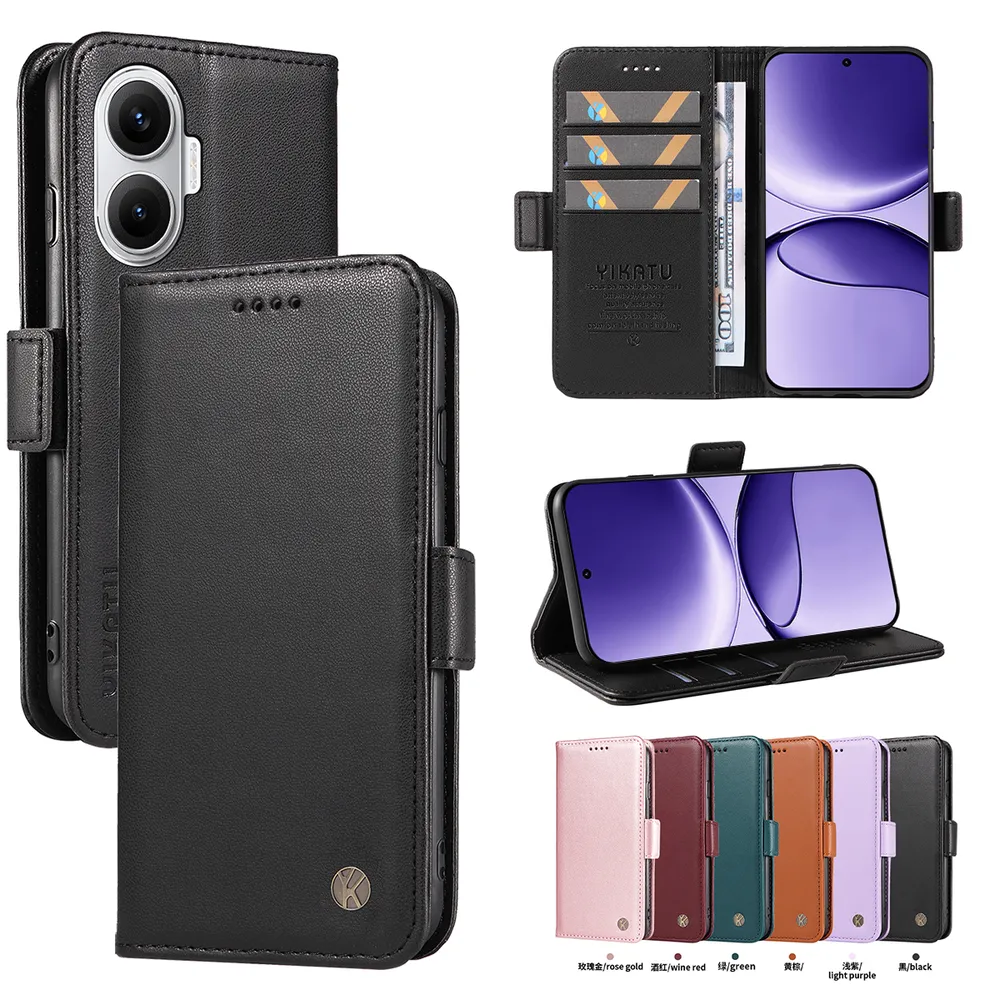 YIKATU YK-003 For Xiaomi Redmi Turbo 4 Pro 5G PU Leather Wallet Cover Magnetic Clasp Phone Stand Case