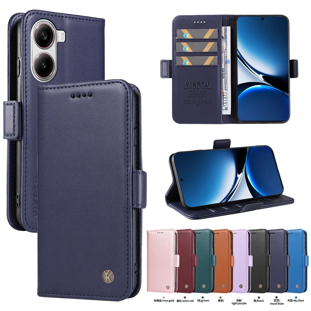 YIKATU YK-003 For Xiaomi Poco X7 Pro 5G PU Leather Wallet Cover Magnetic Clasp Phone Stand Case