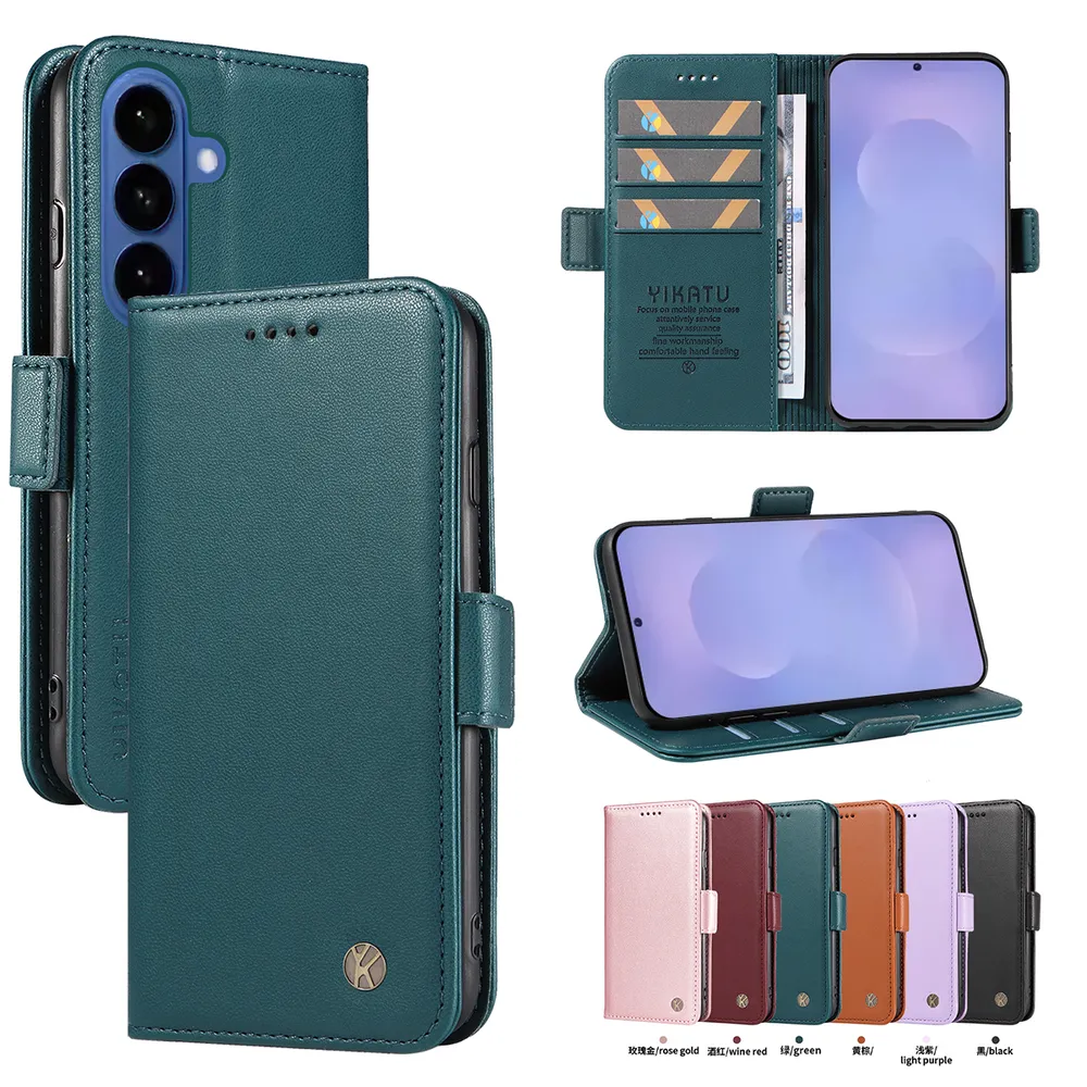 YIKATU YK-003 For Samsung Galaxy S26 Pro PU Leather Wallet Cover Magnetic Clasp Phone Stand Case
