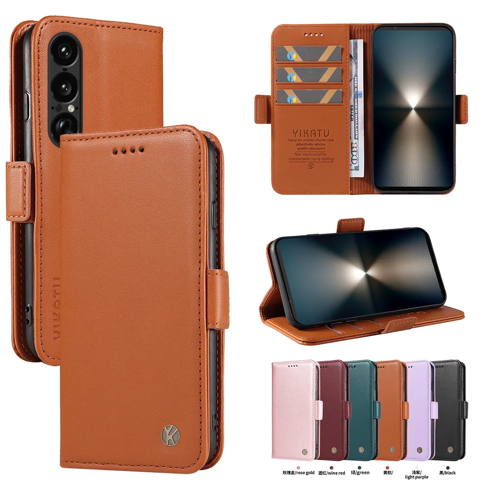 YIKATU YK-003 For Sony Xperia 1 VII PU Leather Wallet Cover Magnetic Clasp Phone Stand Case